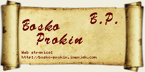 Boško Prokin vizit kartica